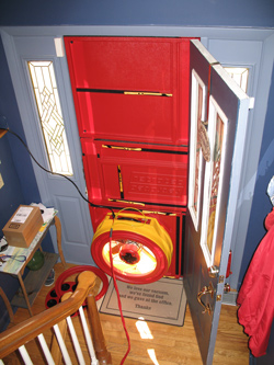 Blower door test for Smithtown homes